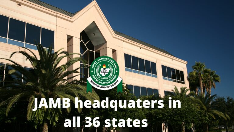 List of JAMB Head office address and Contact details for all 36 states in Nigeria