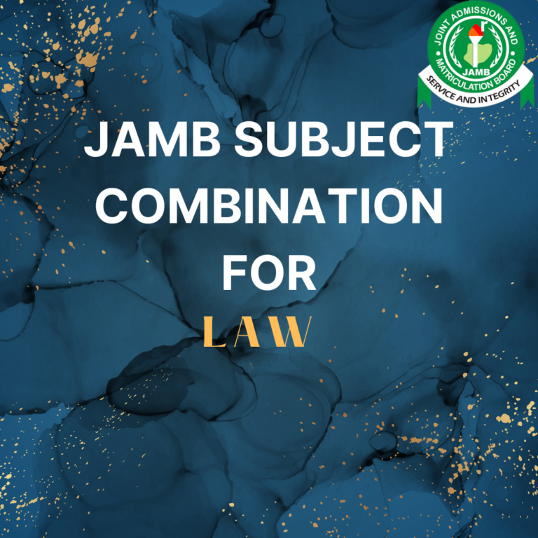 JAMB subject combination for Law