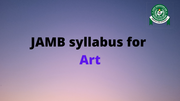 JAMB syllabus for Art