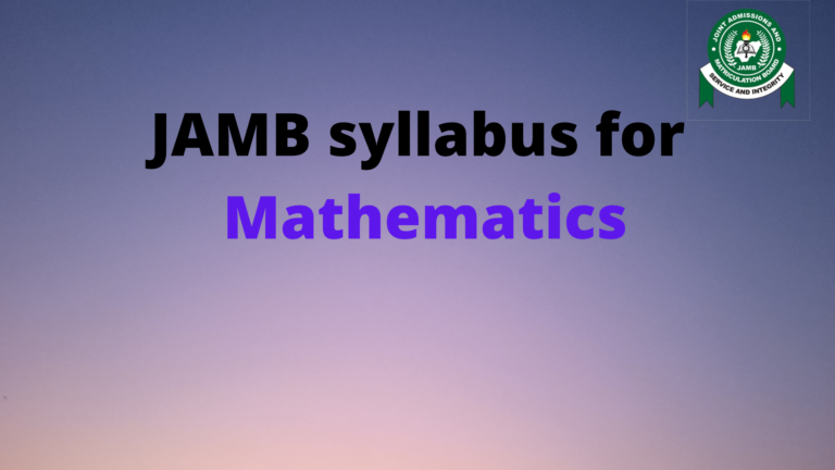Jamb Mathematics Syllabus