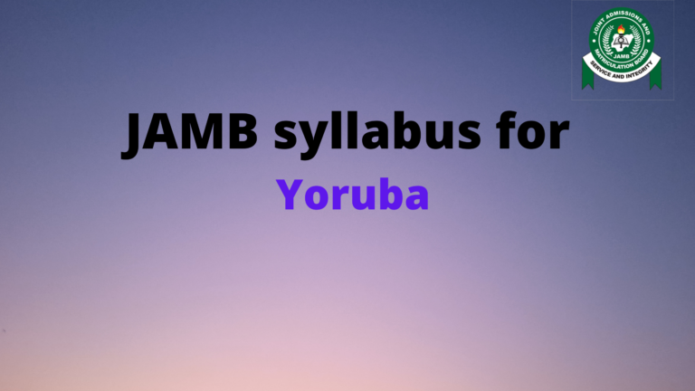 JAMB syllabus for Yoruba