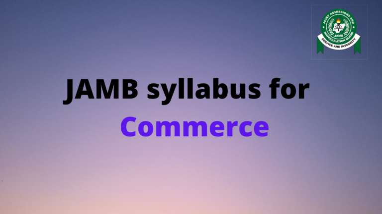 JAMB Syllabus for Commerce