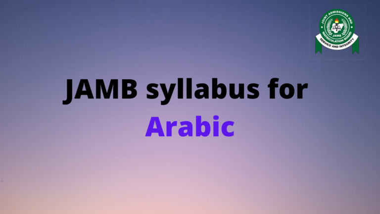 JAMB syllabus for Arabic